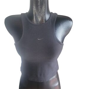 Nike Black Run Cropped Tank Top Small